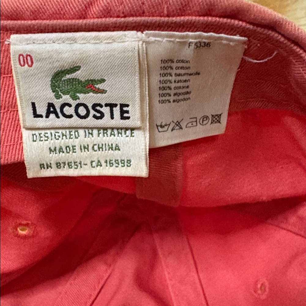 Lacoste Pink Cap with Embroidered Logo - Picture 3 of 4